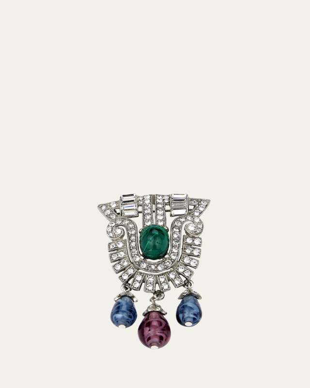 Crystal Multi-Drop Brooch